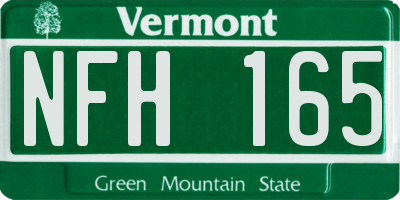 VT license plate NFH165