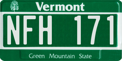 VT license plate NFH171