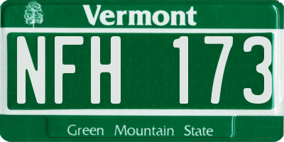 VT license plate NFH173