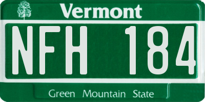 VT license plate NFH184