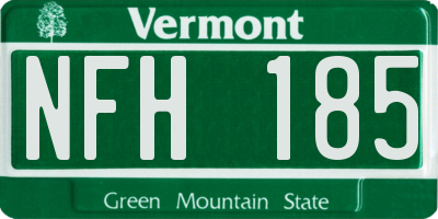 VT license plate NFH185