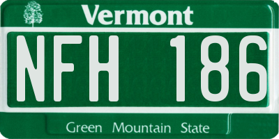 VT license plate NFH186