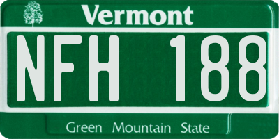 VT license plate NFH188