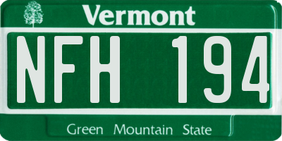 VT license plate NFH194