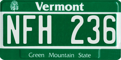 VT license plate NFH236