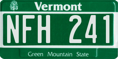 VT license plate NFH241
