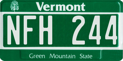 VT license plate NFH244