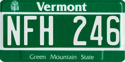 VT license plate NFH246