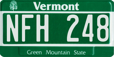 VT license plate NFH248