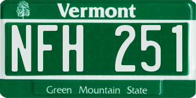 VT license plate NFH251