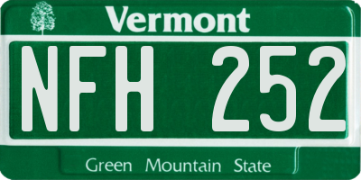 VT license plate NFH252