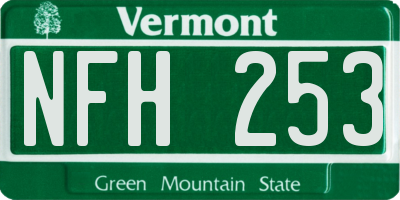 VT license plate NFH253