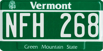 VT license plate NFH268