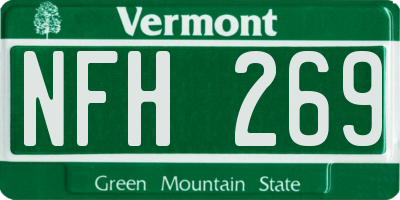 VT license plate NFH269