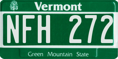 VT license plate NFH272