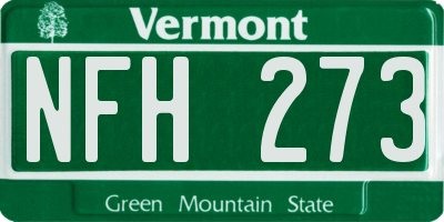VT license plate NFH273