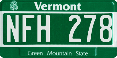 VT license plate NFH278
