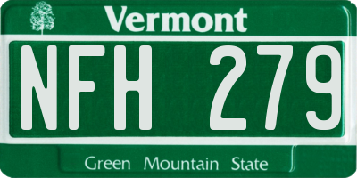 VT license plate NFH279