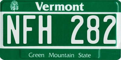 VT license plate NFH282