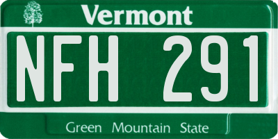 VT license plate NFH291