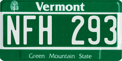 VT license plate NFH293