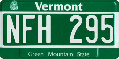 VT license plate NFH295