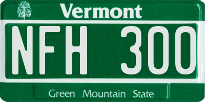 VT license plate NFH300