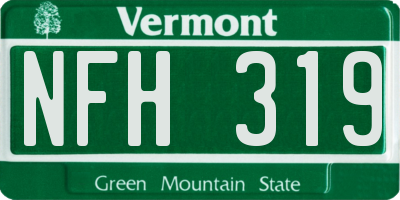 VT license plate NFH319