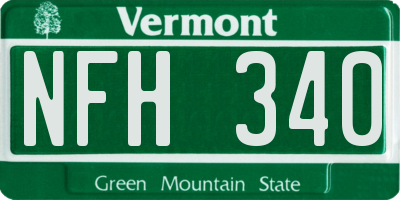 VT license plate NFH340