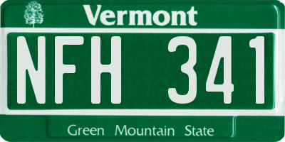 VT license plate NFH341
