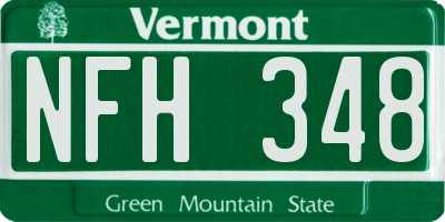VT license plate NFH348