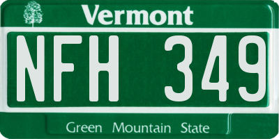 VT license plate NFH349