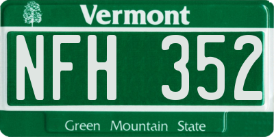 VT license plate NFH352
