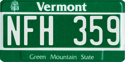 VT license plate NFH359