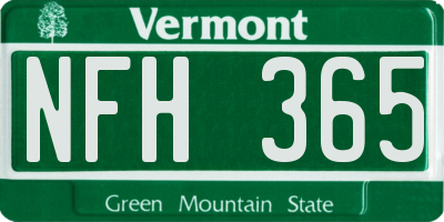 VT license plate NFH365