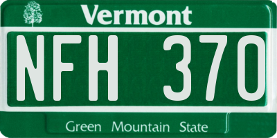 VT license plate NFH370