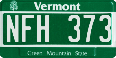 VT license plate NFH373