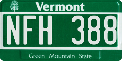 VT license plate NFH388