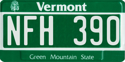 VT license plate NFH390
