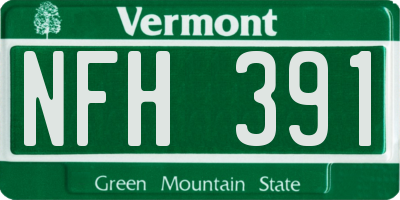 VT license plate NFH391