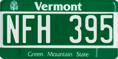 VT license plate NFH395