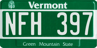 VT license plate NFH397