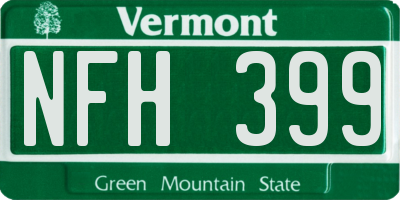 VT license plate NFH399