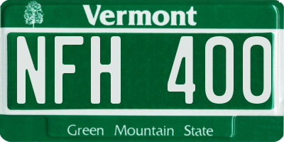 VT license plate NFH400
