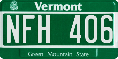 VT license plate NFH406