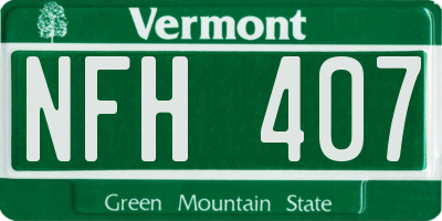 VT license plate NFH407