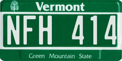 VT license plate NFH414