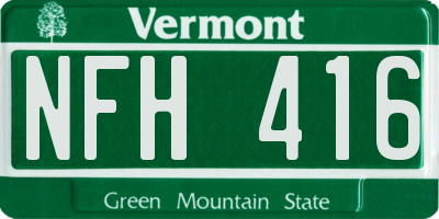 VT license plate NFH416