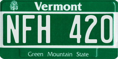 VT license plate NFH420