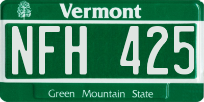 VT license plate NFH425